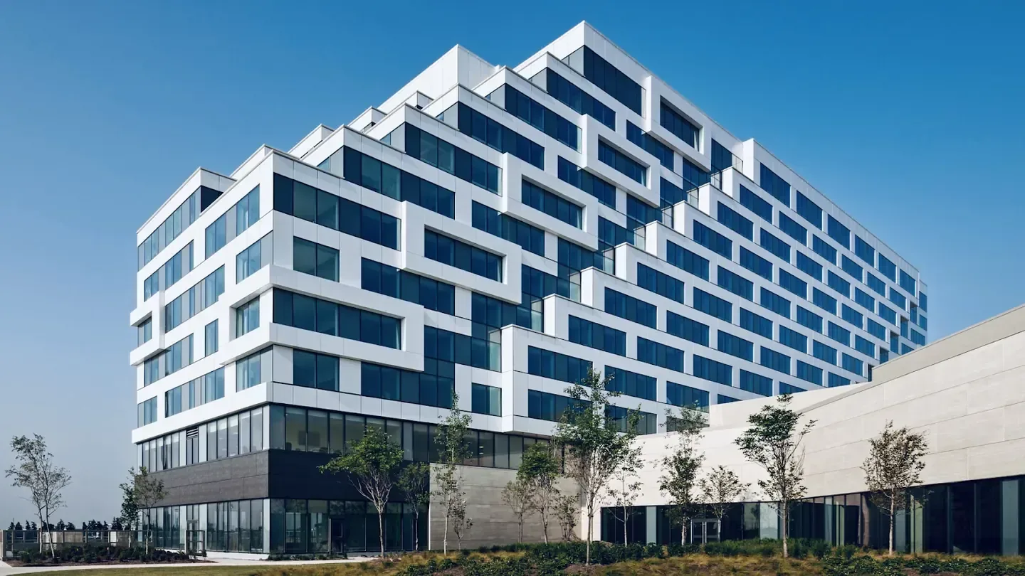Hotel at Great Canadian Casino Resort Toronto, Etobicoke — the white stepped hotel tower